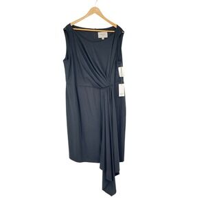 MAYES NYC Sleeveless Draped Black Dress‎ Size 18 Little Black Dress
